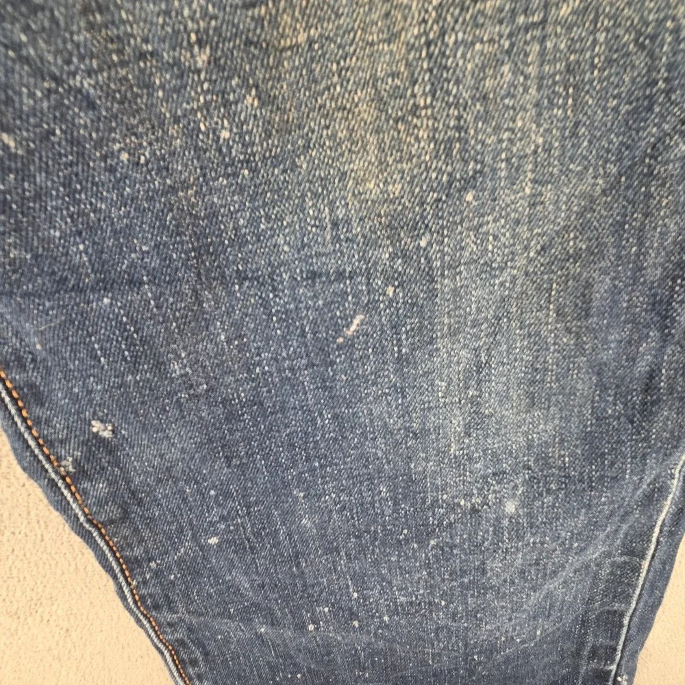 Levis Jeans Mens Selvedge Blue Med‎ Wash Straight Paint Splatter Fits 31x26